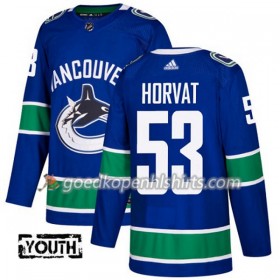 Vancouver Canucks Bo Horvat 53 Adidas 2017-2018 Blauw Authentic Shirt - Kinderen